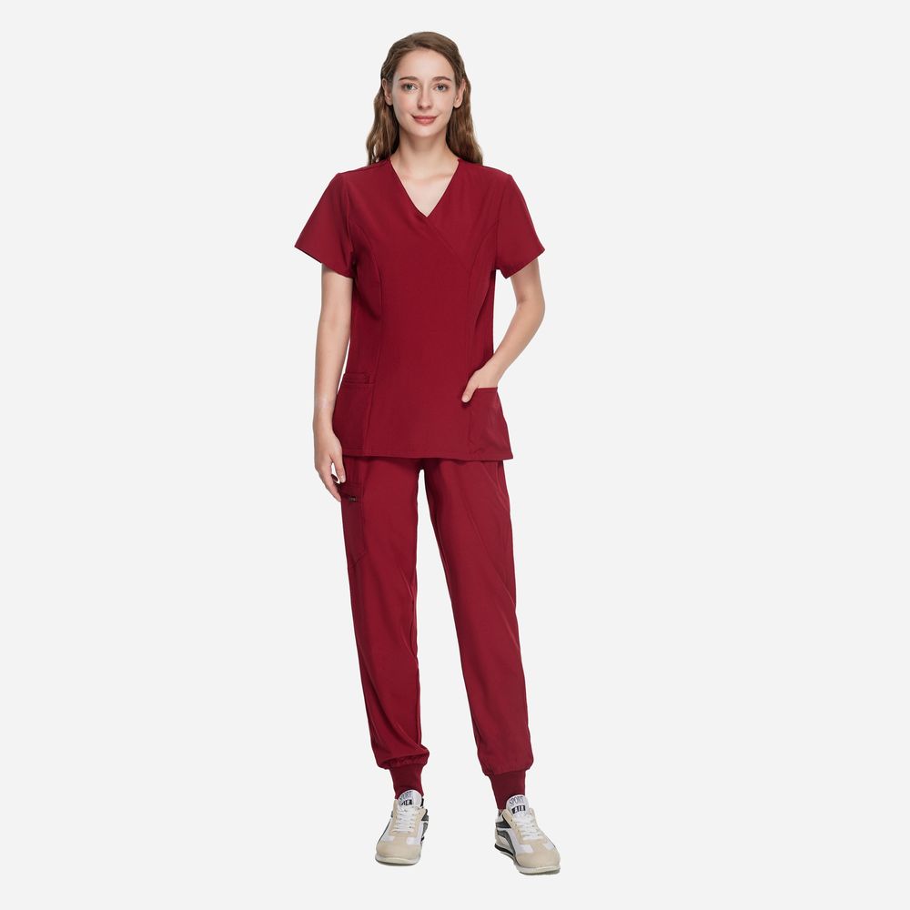 Charlotte Burgundy Scrubs Set
