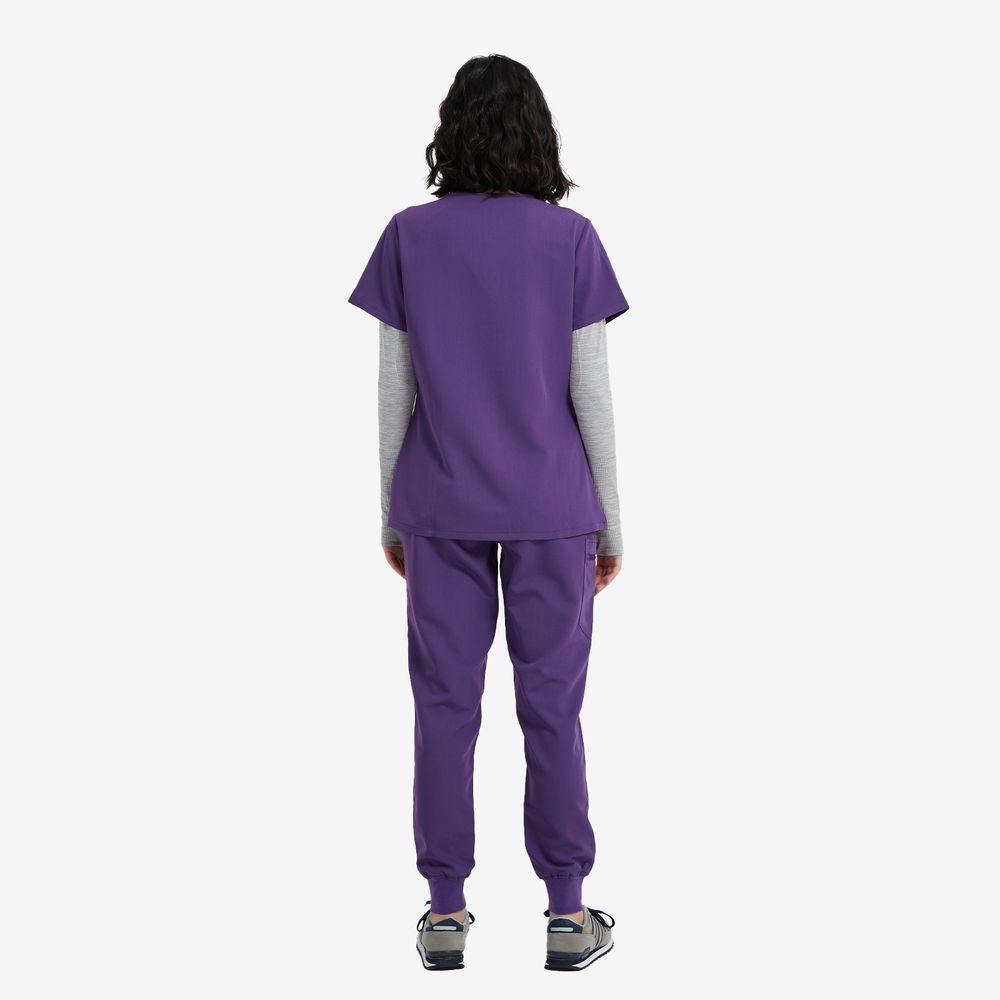 Ellisa Plum Wine Color Eggplant Scrubs — view 3