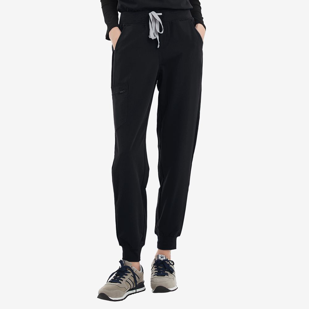 Women Black Jogger Scrubs Ellisa Set — view 2