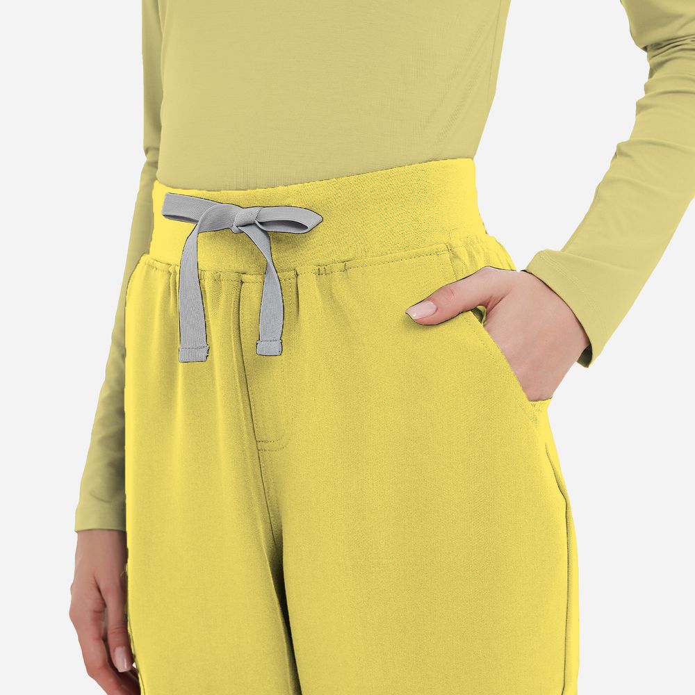 Avant Yellow Scrubs Top With Jogger Pants