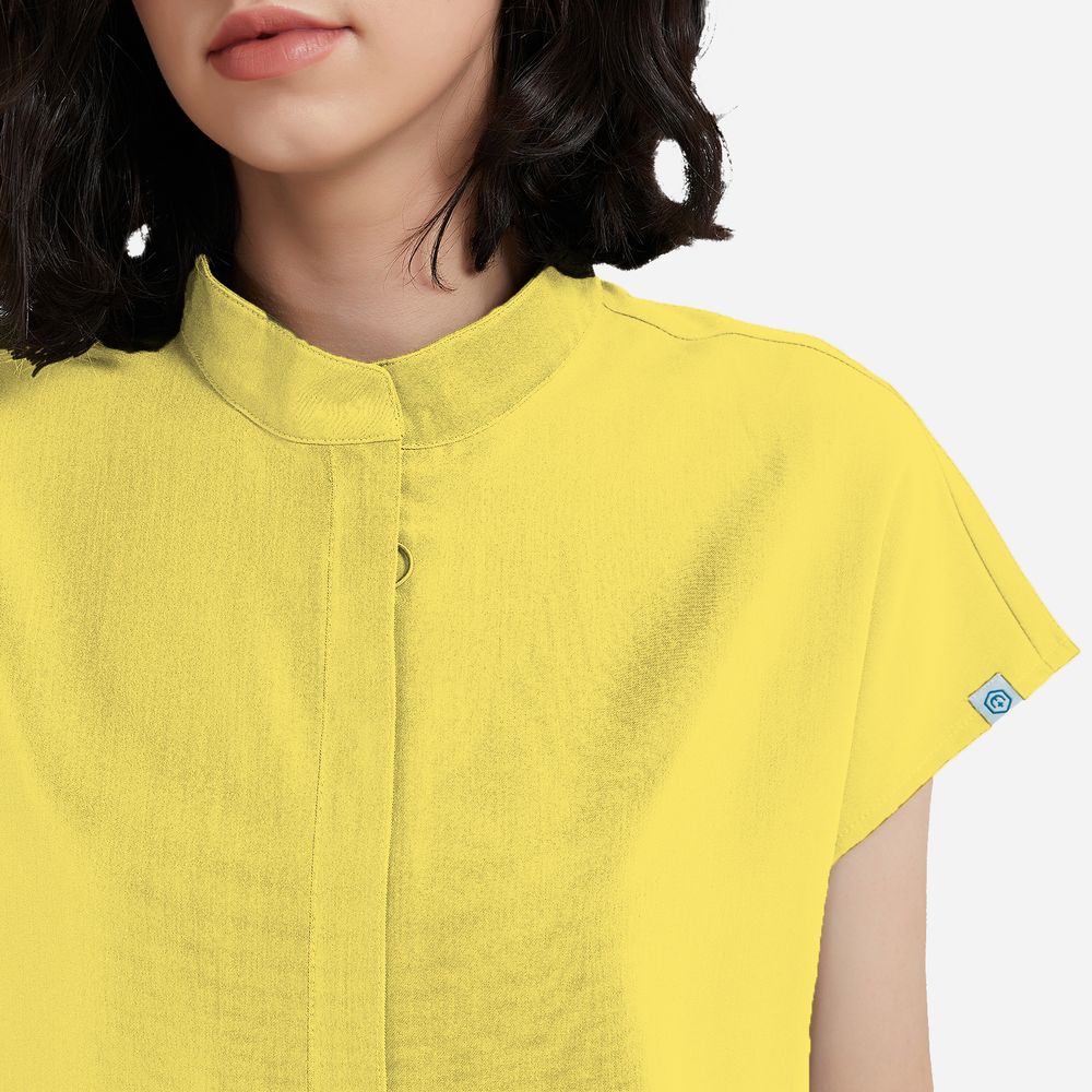 Avant Yellow Scrubs Top With Jogger Pants — view 3